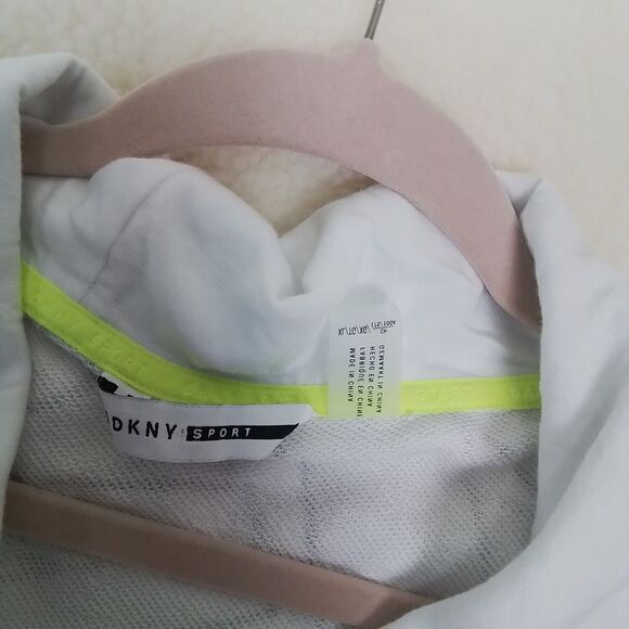 DKNY‎ Womens Hoodie Dress XL White Black Logo Sweatshirt Dress Cozy Soft - Picture 12 of 13